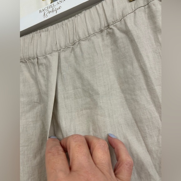MASAI COPENHAGEN PARINI PULL-ON LINEN PANTS NWT SIZE MEDIUM NATURAL WIDE LEG - Picture 3 of 13